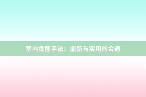 室内贪图手法：鼎新与实用的会通